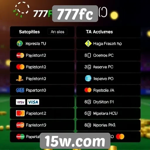 Plataformas de pagamento disponíveis no 777fc