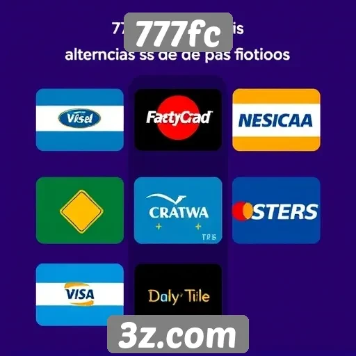 Alternativas de pagamento oferecidas pelo 777fc